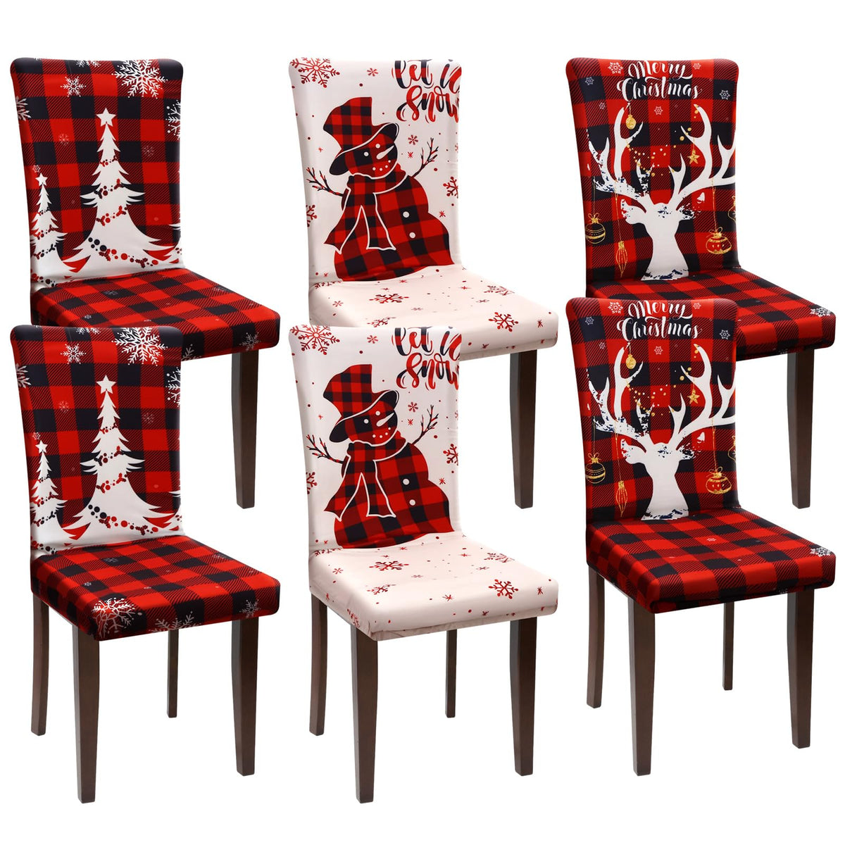 Preboun 6 Pcs Fall Chair Covers Pumpkin Dining Chair Slipcover Thanksgiving
