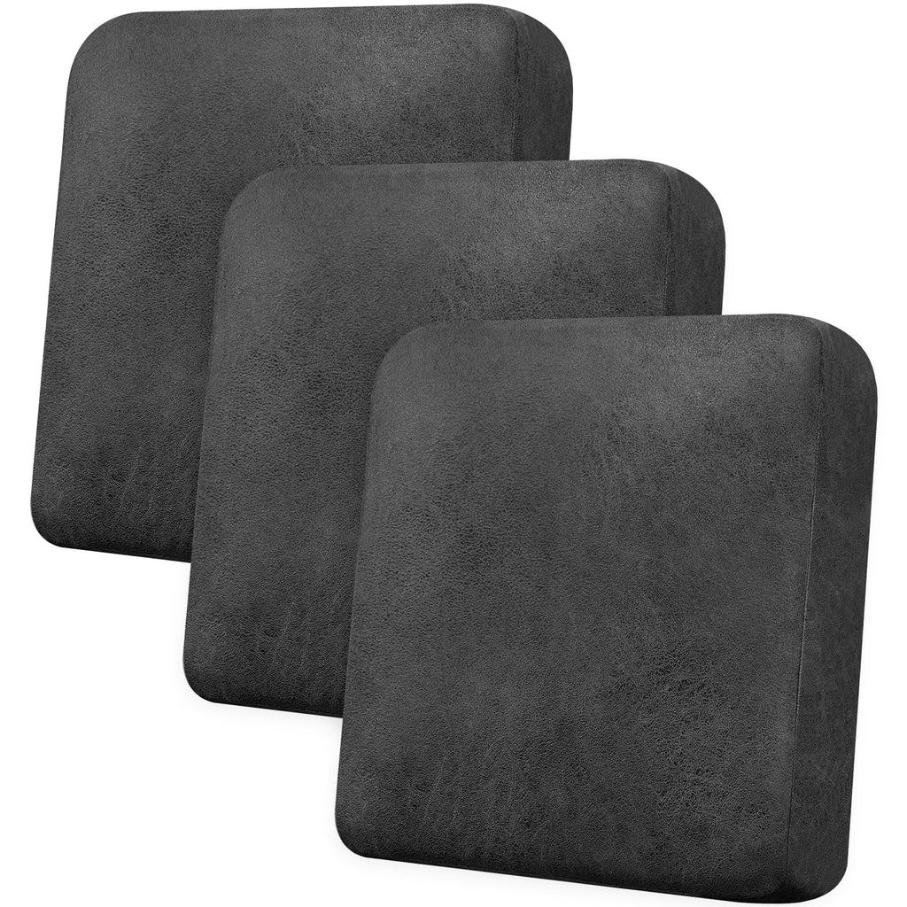 Loveseat Cushion Covers Leather-Look 2PC Stretch Love Seat Slipcover Sets for Living Room Individual Couch Seat Protector, Pet-Friendly, Non-Slip, Easy Fit - Coffee