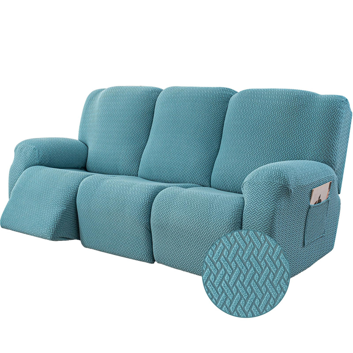 Genina Recliner Loveseat Covers with Console,2 Seater,Beige