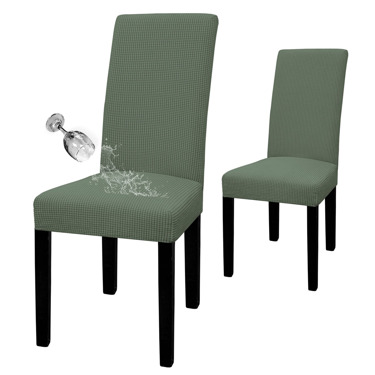 Easy-Going 100% Waterproof Dining Room Chair Covers Set of 6, Large