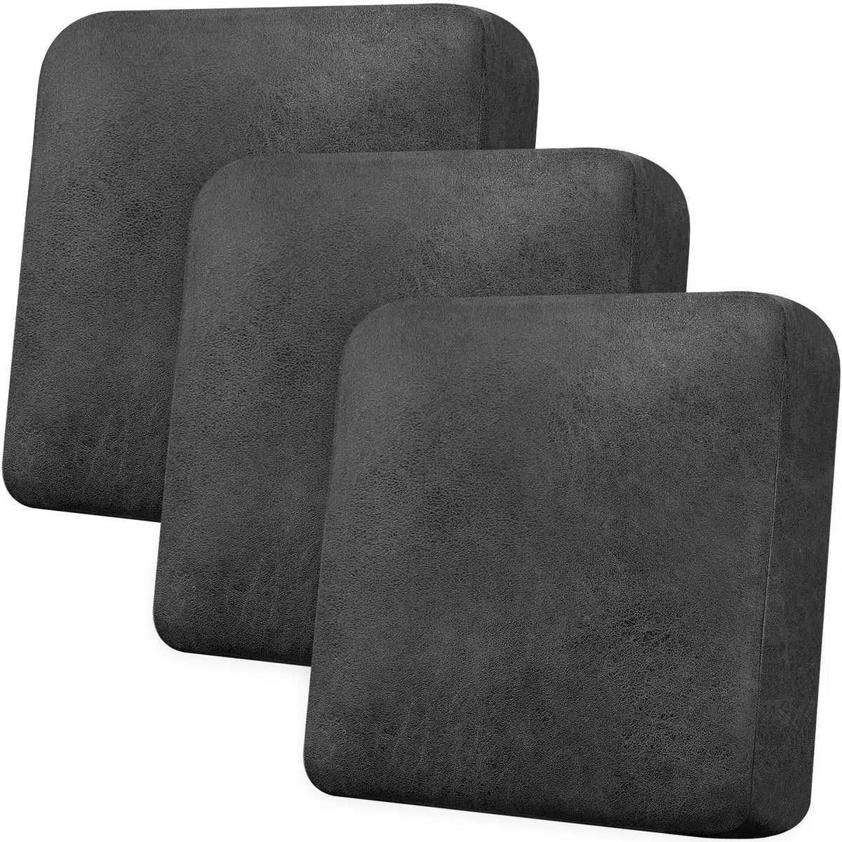 Loveseat Cushion Covers Leather-Look 2PC Stretch Love Seat Slipcover Sets for Living Room Individual Couch Seat Protector, Pet-Friendly, Non-Slip, Easy Fit - Coffee