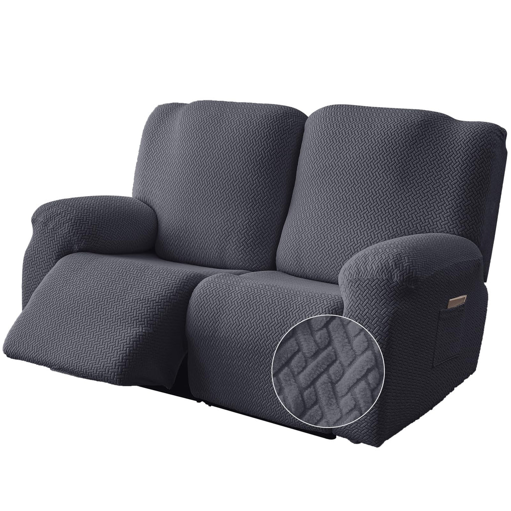 Genina Recliner Loveseat Covers with Console,2 Seater,Taupe