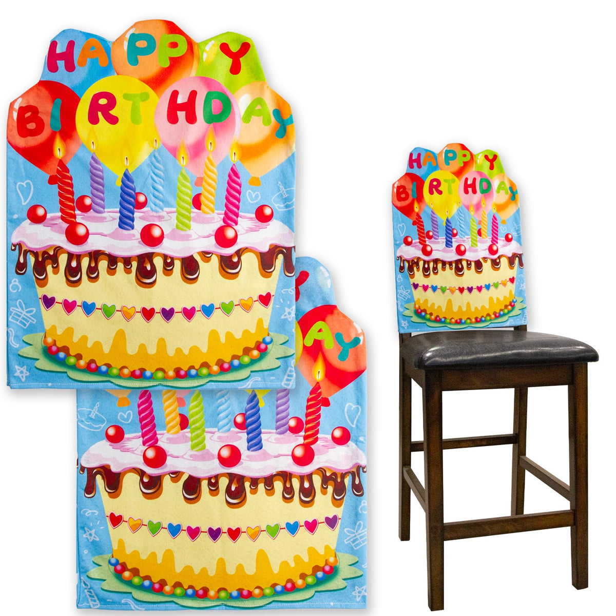Fancy Land Birthday Chair Cover for Classroom for Kids Party Decorations