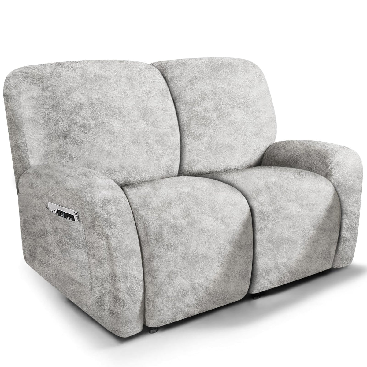molasofa Leather Like Additional Recliner Console Cover for Reclining Loveseat Covers Stretch Jacquard Middle Consolefor Recliner Couch(Dark Brown)