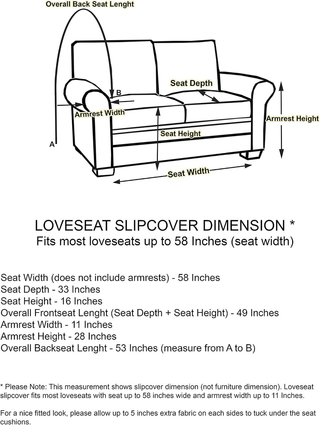 Linen Store Microsuede Slipcover Furniture Protector Cover, Perfect for Pets, Brown, Loveseat