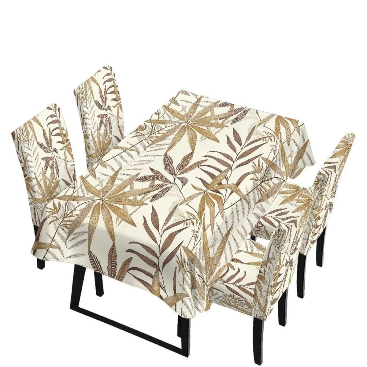 ZDCUSTOM Vintage Table Cloth and Chair Cover Set of 4 Sunflower Tablecloths Rectangular Elegant Chair Covers for Dining Chairs Stain Resistant Decoration