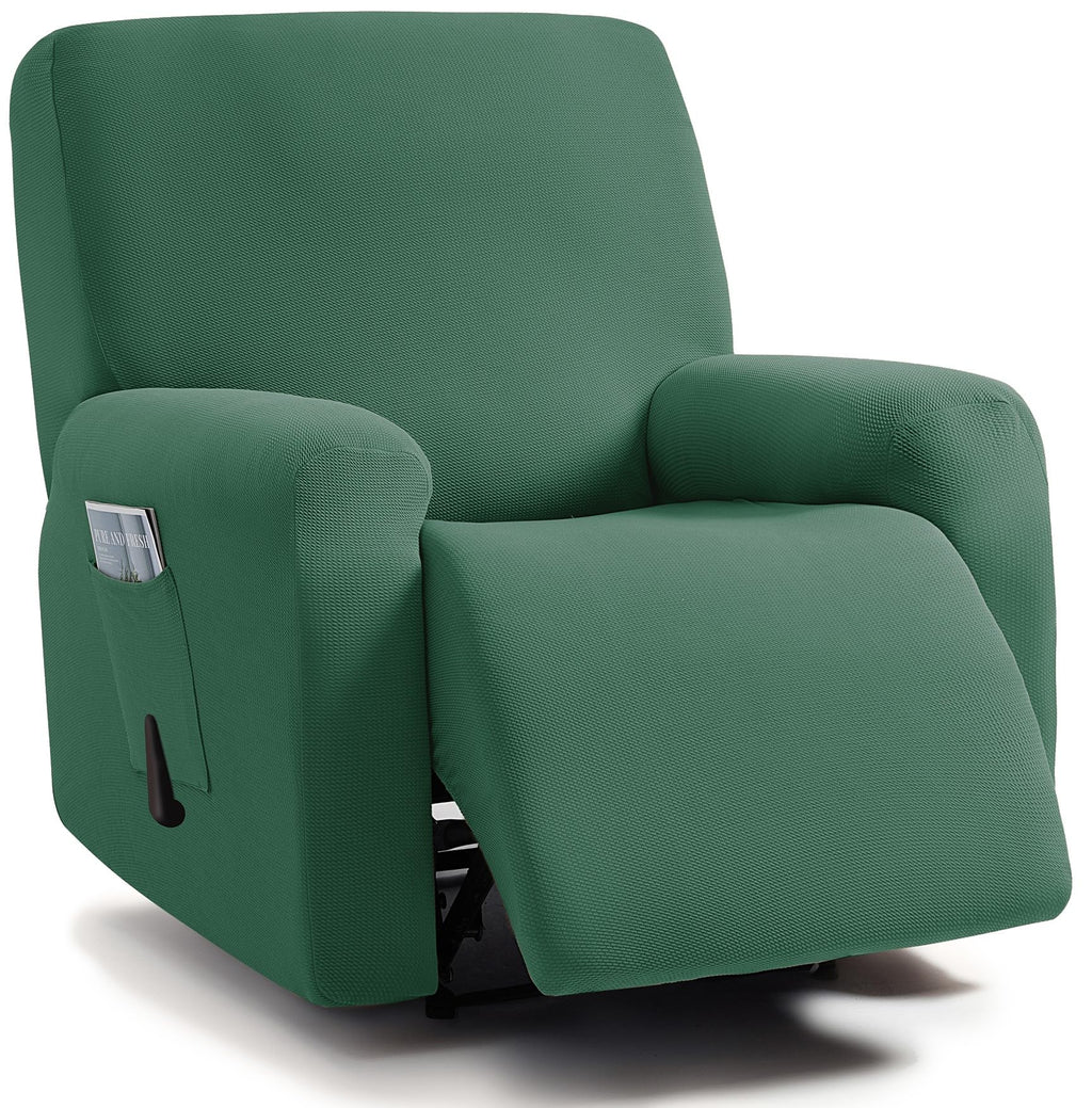 ULTICOR Jacquared Design, Reclining Loveseat Slipcover, 48" - 65" L, 2 Seat 6-Piece Recliner Cover, Washable (Retro Green)