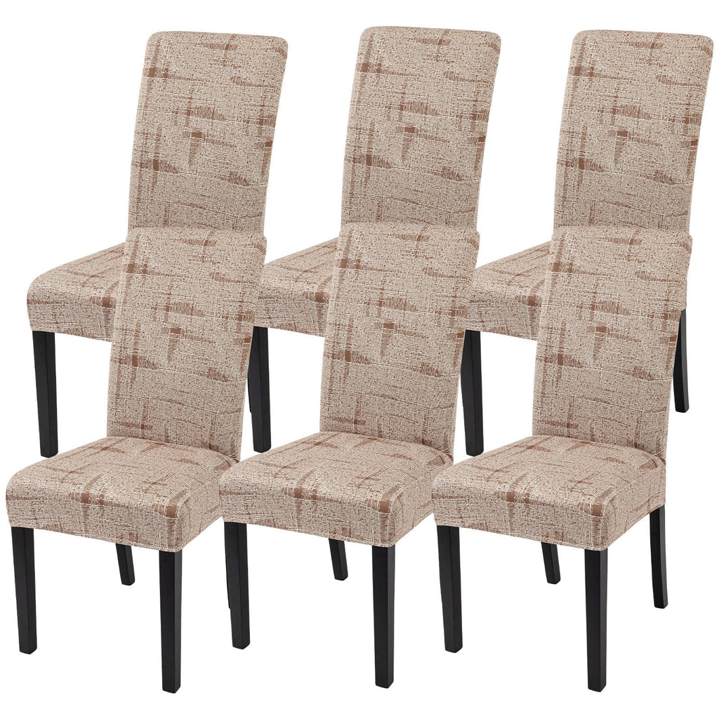 SearchI Chair Covers Slipcovers Set of 4, Spandex Super Fit Stretch Removable Washable Kitchen Parsons Protector for Dining Room,Hotel,Ceremony,Beige+Flowers