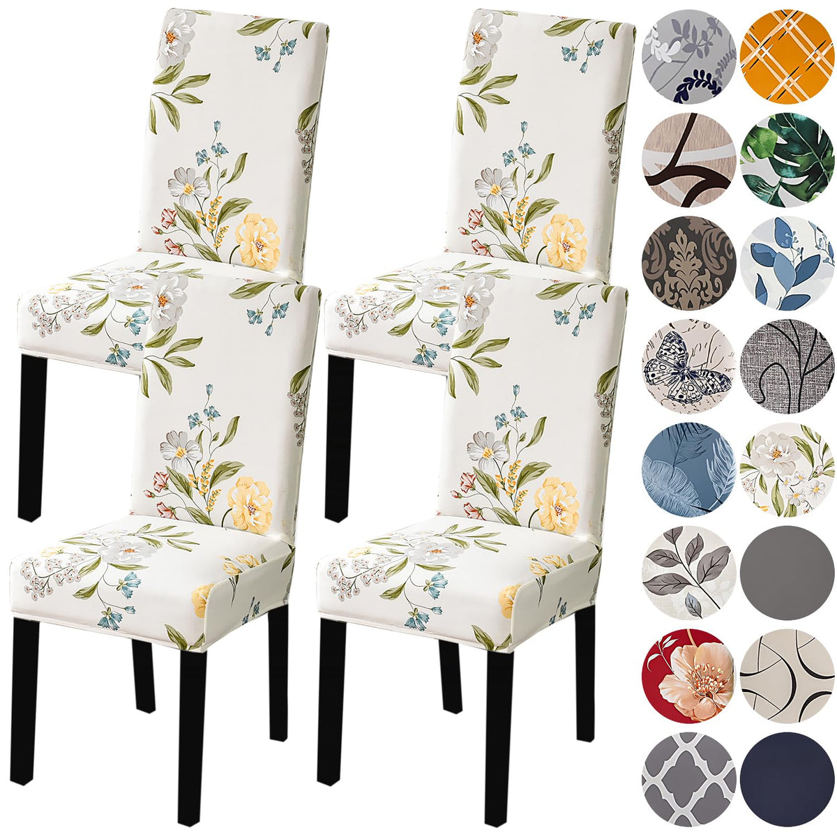 HZDHCLH Dining Chair Covers Set of 4 Stretch Chair Slipcovers Washable