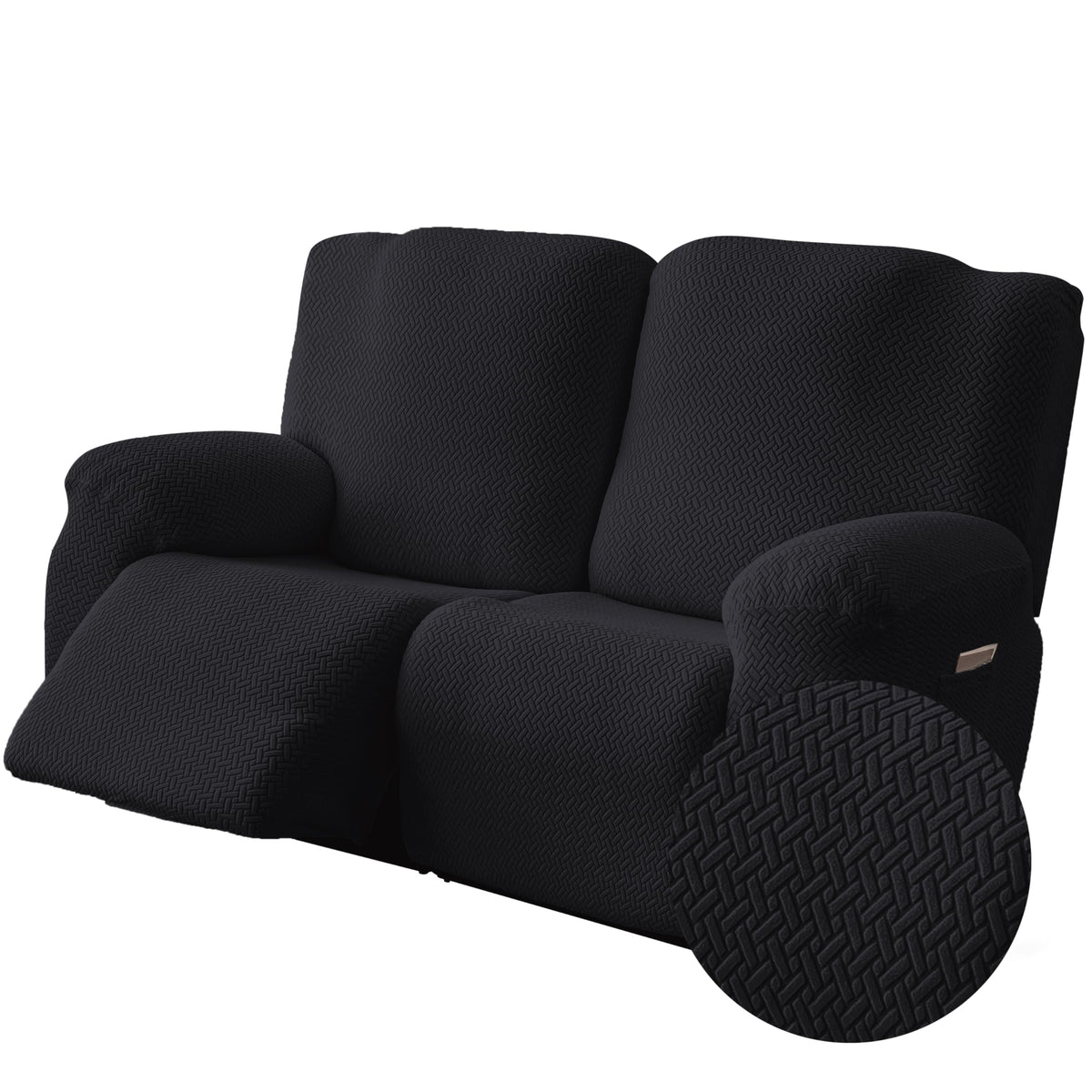 Genina Recliner Loveseat Covers with Console,2 Seater,Beige