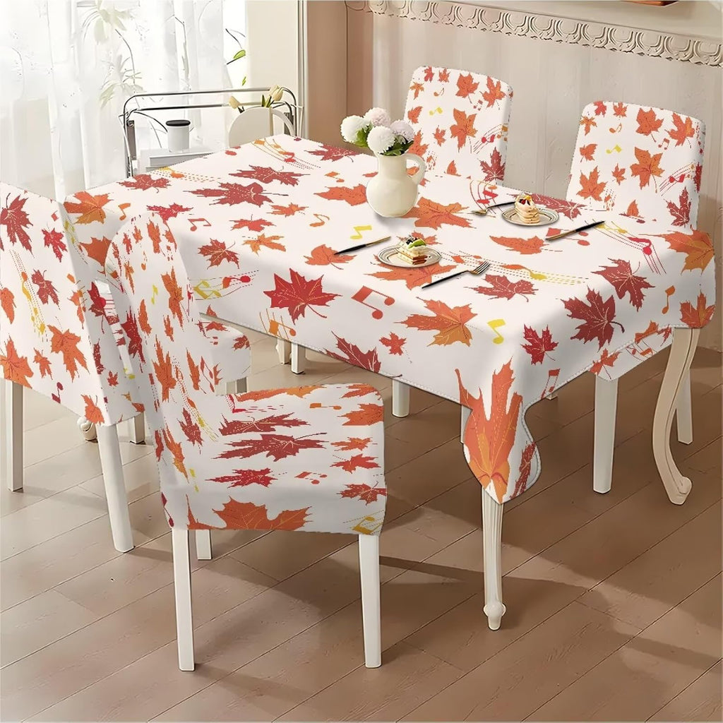 Maple Leaf Dining Table & Chair Cover Rectangle Dining Table Decor