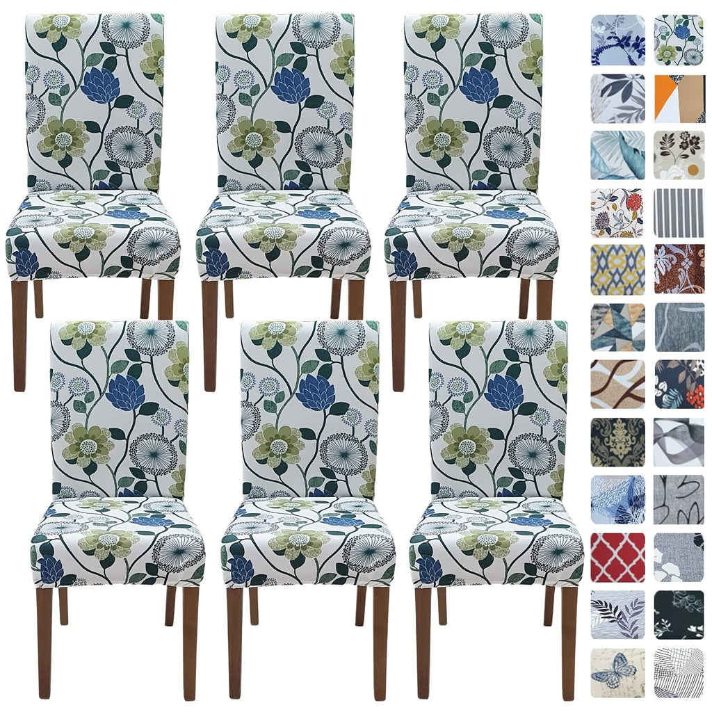 SPRINGRICO Chair Covers for Dining Room Set of 4, Stretch Dining Chair Cover, Washable Spandex Kitchen Parsons Chair Slipcovers, Removable Seat Protector for Home or Party (4 Pack, Lotus Gray)