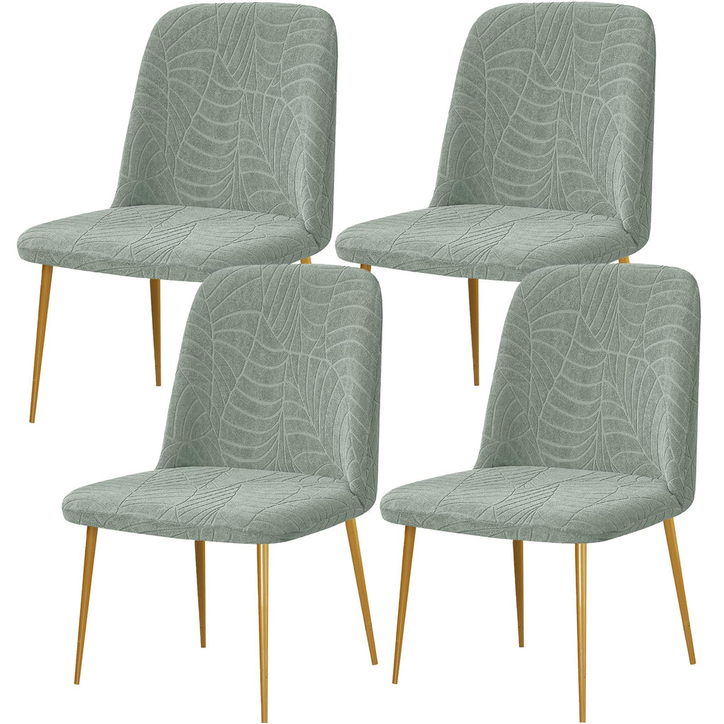 Gollense Curved Back Chair Covers for Dining Room, Mid Century Modern Chair Slipcovers, Semi Circle Back Chair Seat Protector for Kitchen Living Room (4, Beige)