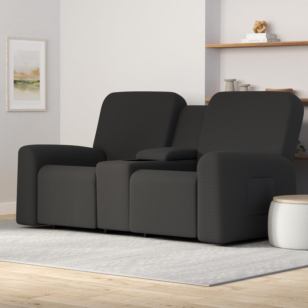 Easy-Going 1 Piece Reclining Loveseat with Middle Console Slipcover