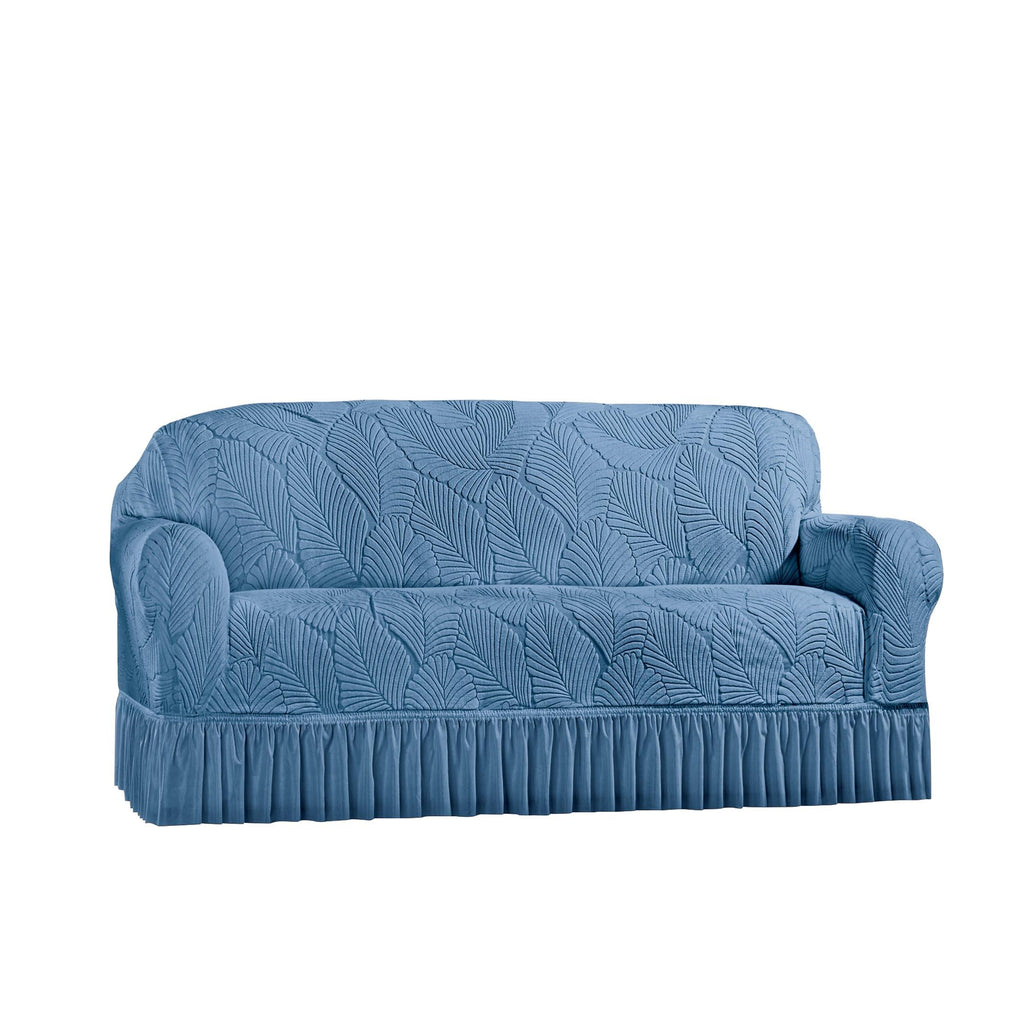 Collections Etc Textured Leaf Design Ruffled Skirt Slipcover