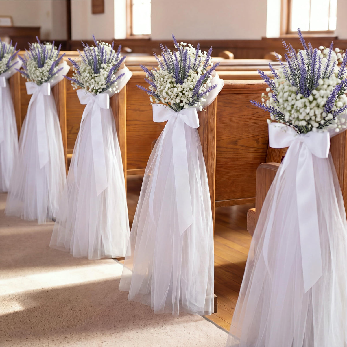 24 Set Wedding Aisle Chair Decorations Church Pew Wedding Decor