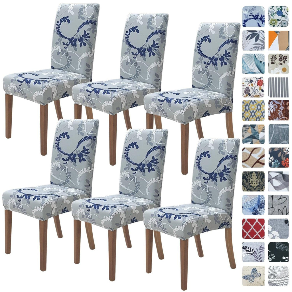 SPRINGRICO Chair Covers for Dining Room Set of 4, Stretch Dining Chair Cover, Washable Spandex Kitchen Parsons Chair Slipcovers, Removable Seat Protector for Home or Party (4 Pack, Lotus Gray)