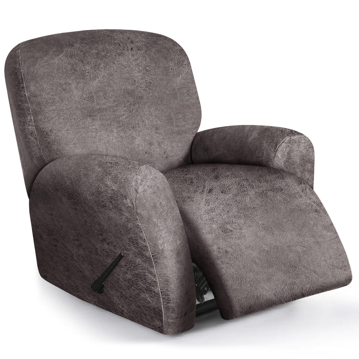 molasofa Leather Like Additional Recliner Console Cover for Reclining Loveseat Covers Stretch Jacquard Middle Consolefor Recliner Couch(Dark Brown)