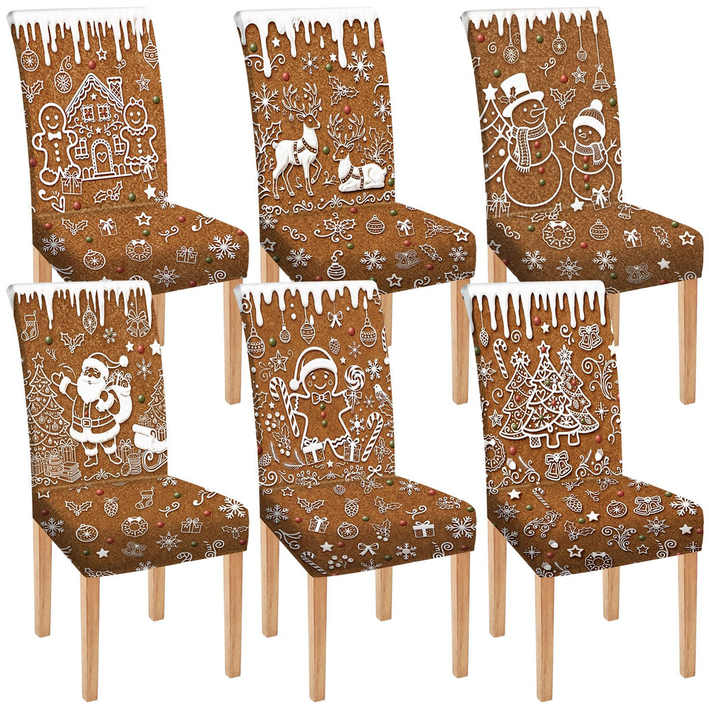 Moukeren 6 Pcs Halloween Chair Covers Scary Dining Chair Slipcovers