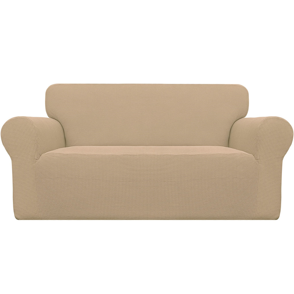 Easy-Going Stretch Loveseat Couch Covers Washable Cream