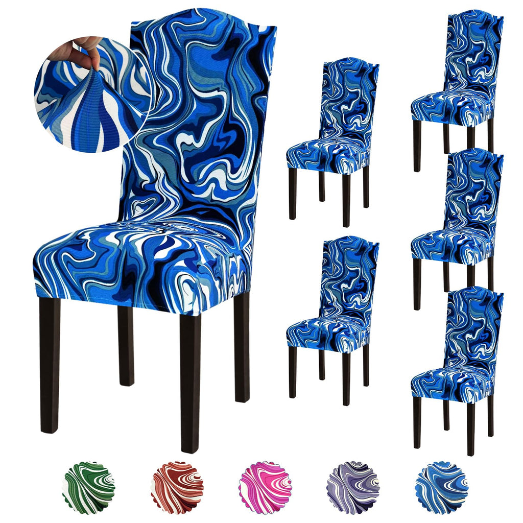 Stretch Dining Room Chair Covers Set of 6, Removable Washable Chair Covers for Dining Chairs,Dining Room, Hotel, Ceremony