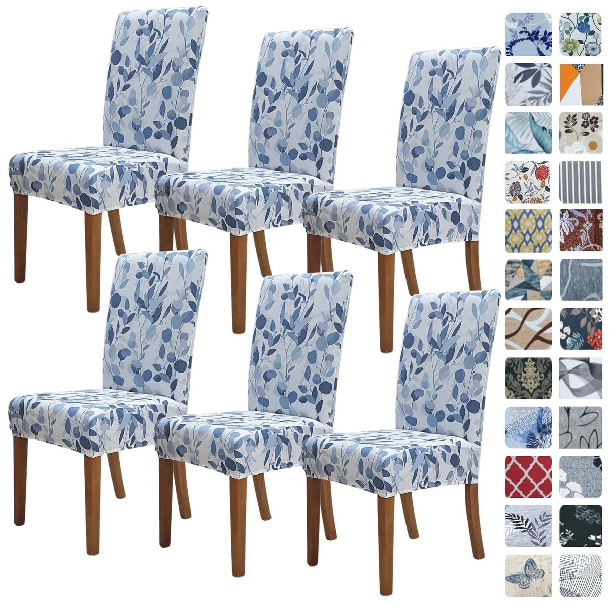 SPRINGRICO Chair Covers for Dining Room Set of 4, Stretch Dining Chair Cover, Washable Spandex Kitchen Parsons Chair Slipcovers, Removable Seat Protector for Home or Party (4 Pack, Lotus Gray)