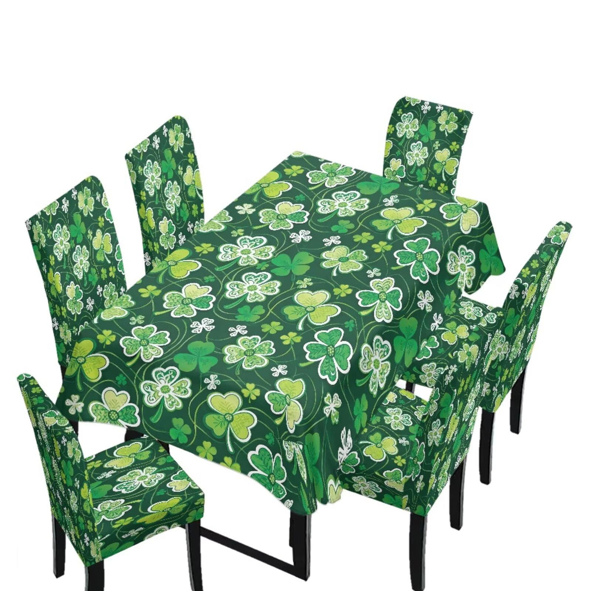 Stain Resistant Tablecloths and Dining Seat Covers Set of 5, Kitchen Chair Slipcovers Washable Table Slipcover Chair Seat Covers for Kitchen Restaurant, Chicken Cactus Print