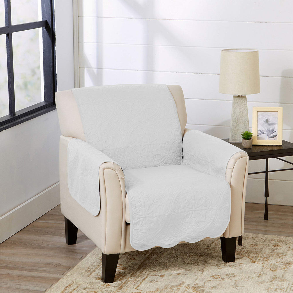 Great Bay Home Reversible Patchwork Sofa Cover - Washable Slipcover Furniture Protector with Elastic Straps - Perfect for Kids & Pets - Box-Stitched Detail (Taupe)