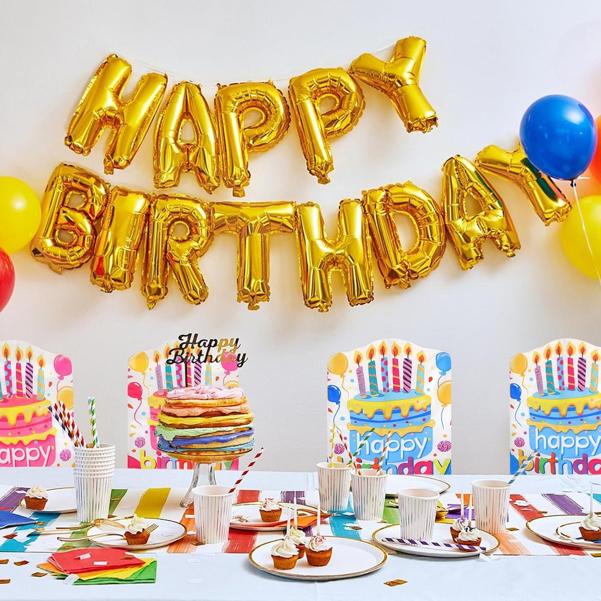 2 Pcs Happy Birthday Chair Cover for Classroom