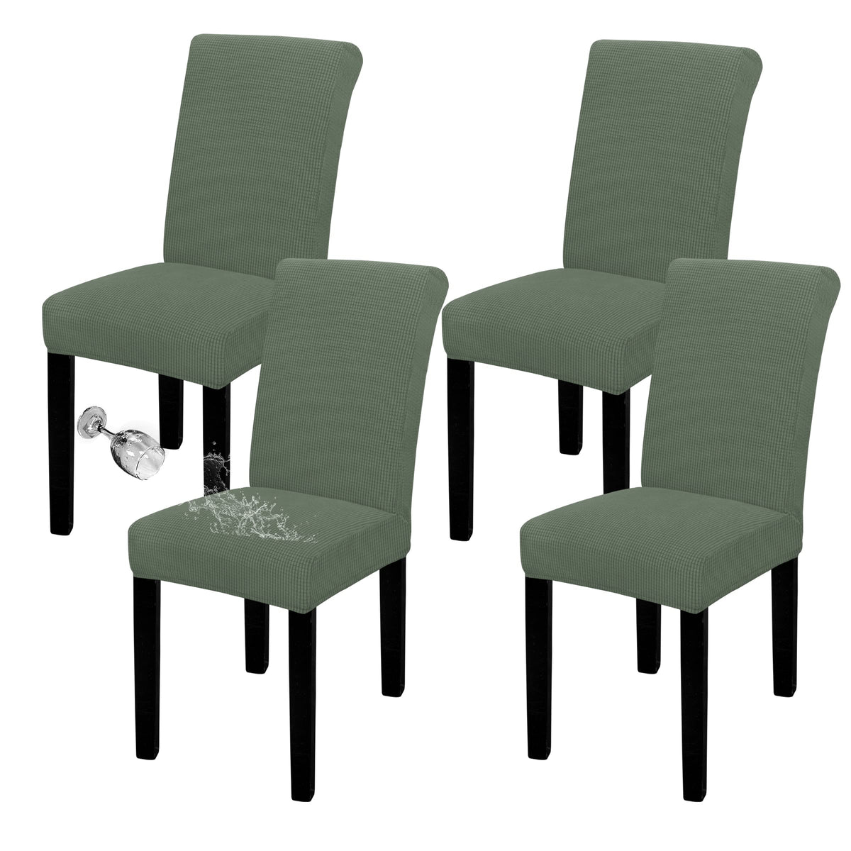Easy-Going 100% Waterproof Dining Room Chair Covers Set of 6, Large