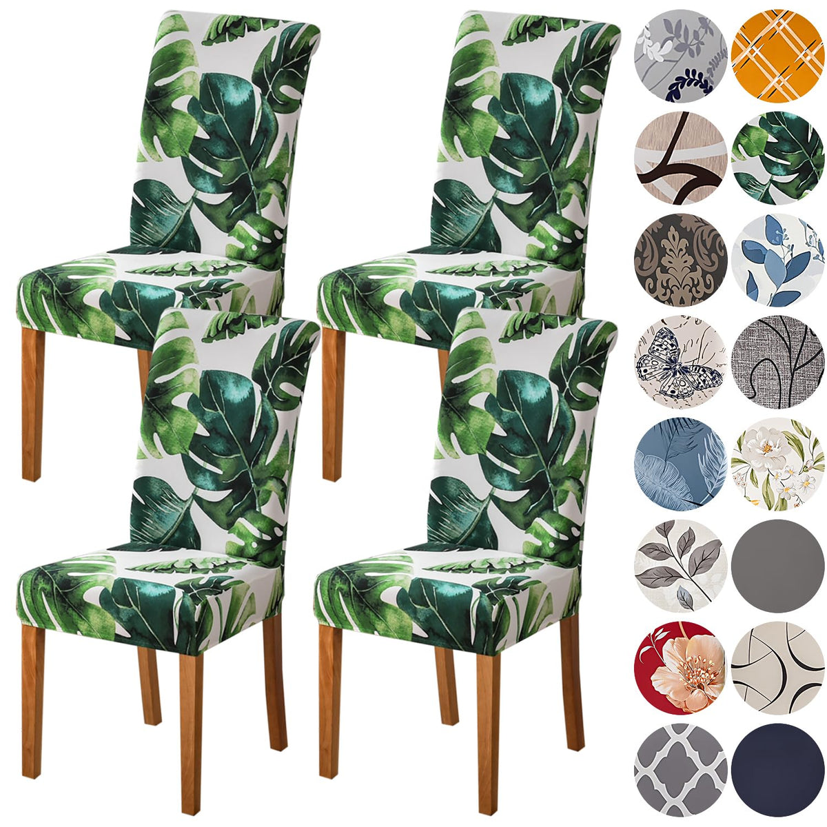 HZDHCLH Dining Chair Covers Set of 4 Stretch Chair Slipcovers Washable