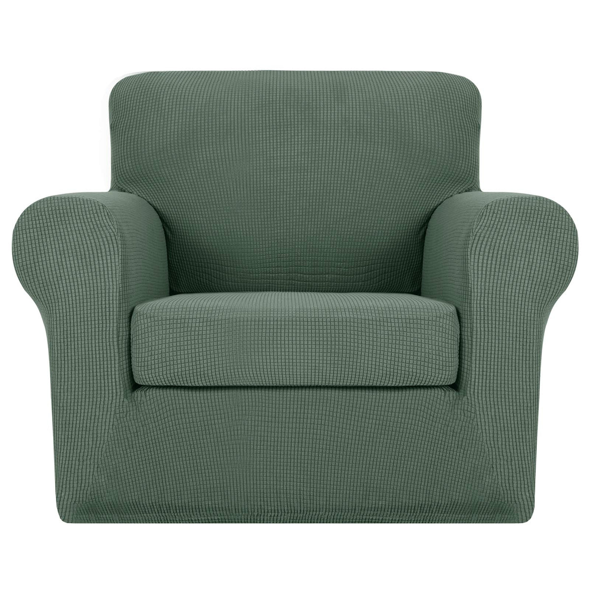 MAXIJIN 2 Piece Couch Covers for 2 Cushion Couch Super Stretch Loveseat Slipcover Dogs Pet Proof Fitted Furniture Protector Spandex Non Slip Sofa Love Seat Cover Washable (Loveseat, Gray)