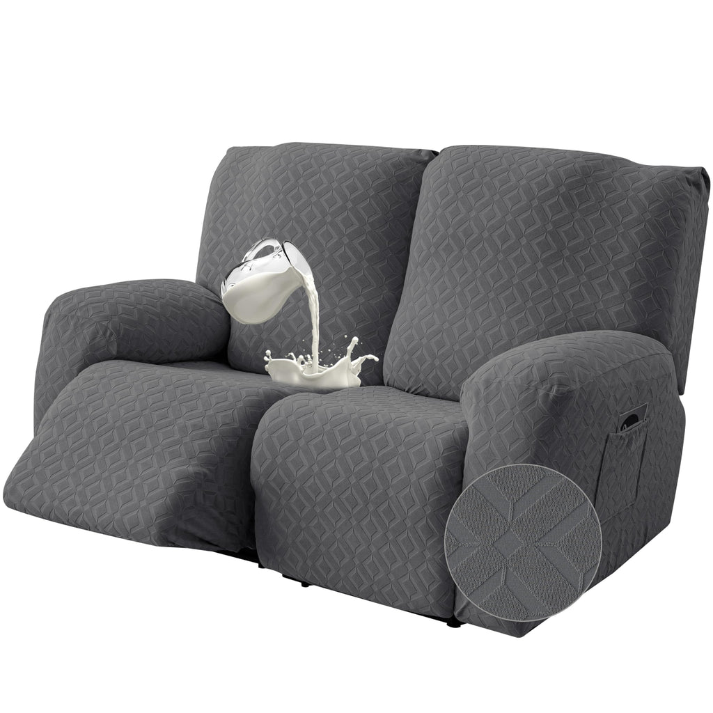 Genina Waterproof Recliner Loveseat Cover,2 Seat Couch Cover,Chocolate
