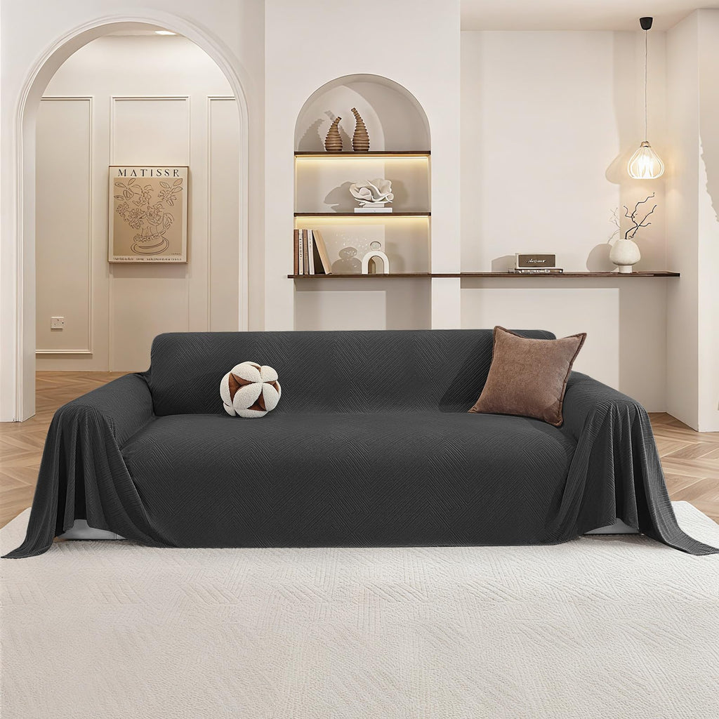 Couch Cover for Dogs, Loveseat 2 Cushion Sofa Cover, Light Grey