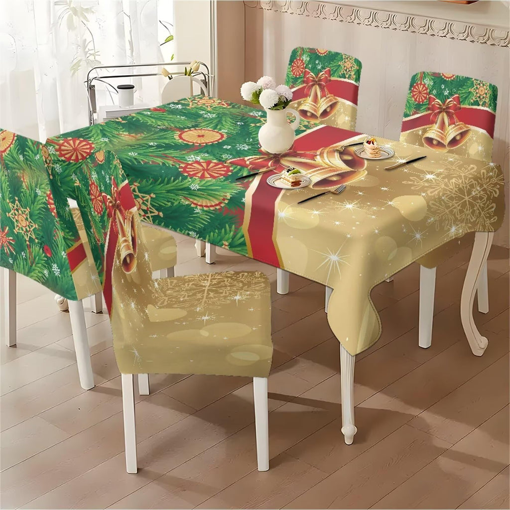 ZDCUSTOM St Patricks Day Table Cloth and Chair Cover Set of 4 Green Tablecloths Rectangular Festive Chair Covers for Dining Chairs St. Patrick’s Day Decoration