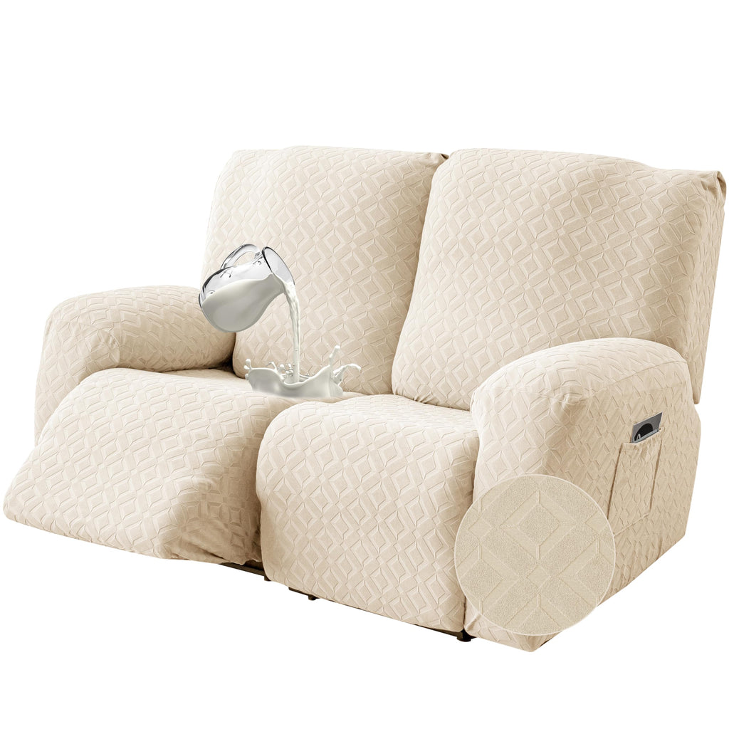 Genina Waterproof Recliner Loveseat Cover,2 Seat Couch Cover,Chocolate