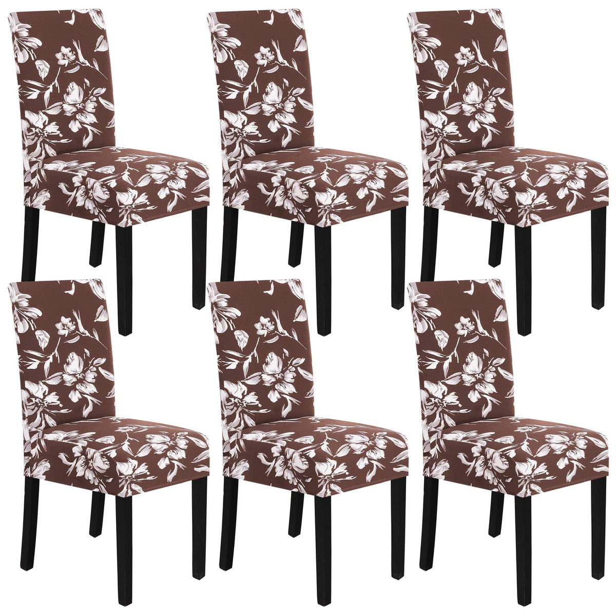 H.VERSAILTEX Dining Chair Covers Velvet Stretch Chair Covers for Dining Room Set of 6 Parson Chair Slipcovers Chair Protectors Covers, Soft Thick Solid Velvet Fabric Washable, Ivory