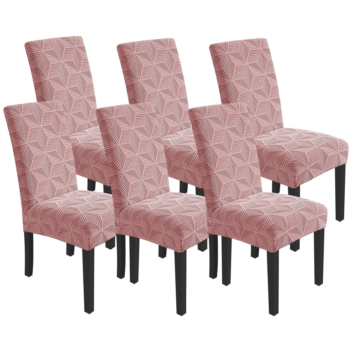 YEMYHOM 2 Packs Latest Checkered Dining Chair Slipcover Parsons Chair Furniture Protector Stretch Chair Covers for Dining Room, Restaurant, Kitchen, Party (Light Gray)