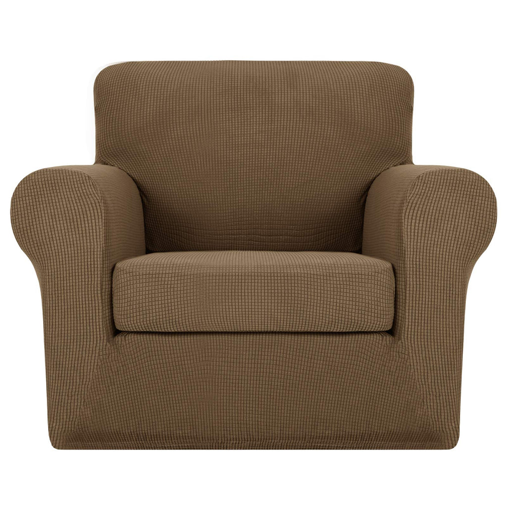 MAXIJIN 2 Piece Couch Covers for 2 Cushion Couch Super Stretch Loveseat Slipcover Dogs Pet Proof Fitted Furniture Protector Spandex Non Slip Sofa Love Seat Cover Washable (Loveseat, Gray)