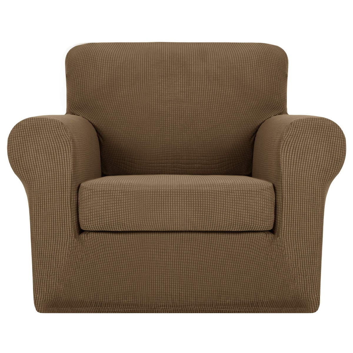 MAXIJIN 2 Piece Couch Covers for 2 Cushion Couch Super Stretch Loveseat Slipcover Dogs Pet Proof Fitted Furniture Protector Spandex Non Slip Sofa Love Seat Cover Washable (Loveseat, Gray)