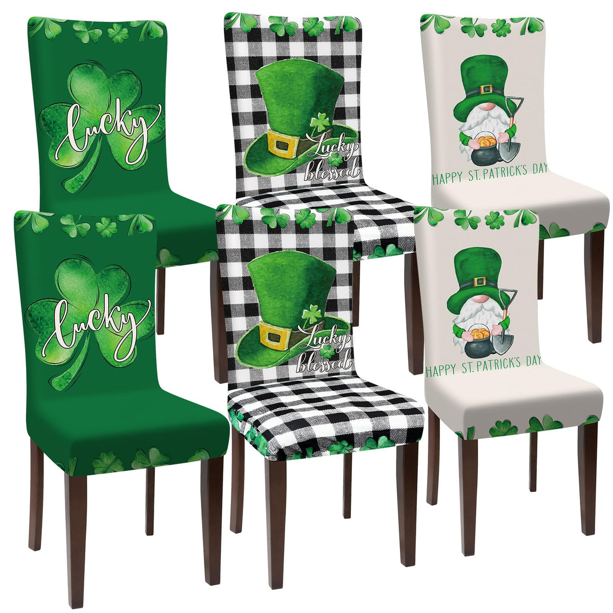 Preboun 6 Pcs Fall Chair Covers Pumpkin Dining Chair Slipcover Thanksgiving