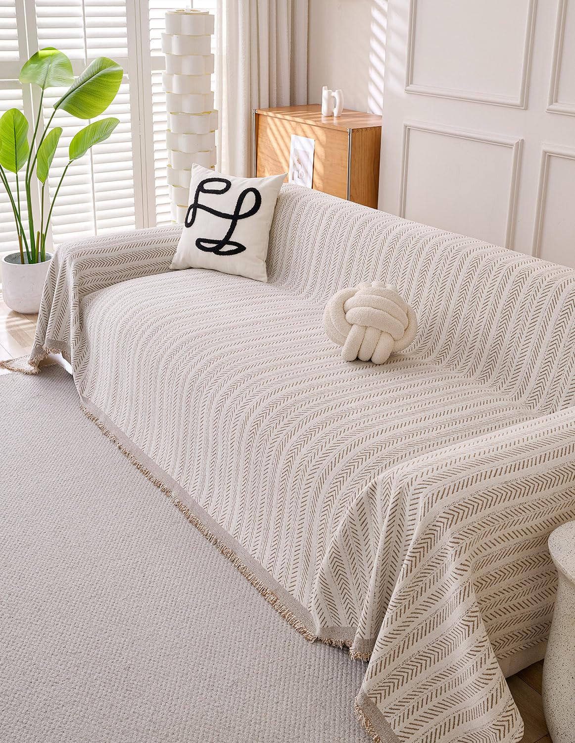 Erke Loveseat Cover Sheet Blanket, Machine Washable Non Slip Chenille Cushion Slipcover for Pets, 2-Seater Love seat Sofa Bed Chair Slip Covers Furniture Decor Protector