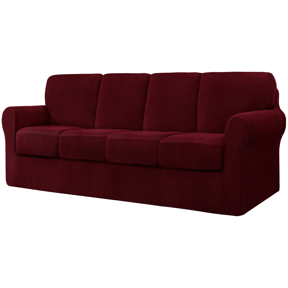 CHUN YI 5 Piece Stretch Couch Covers for Sofa, Loveseat, Khaki