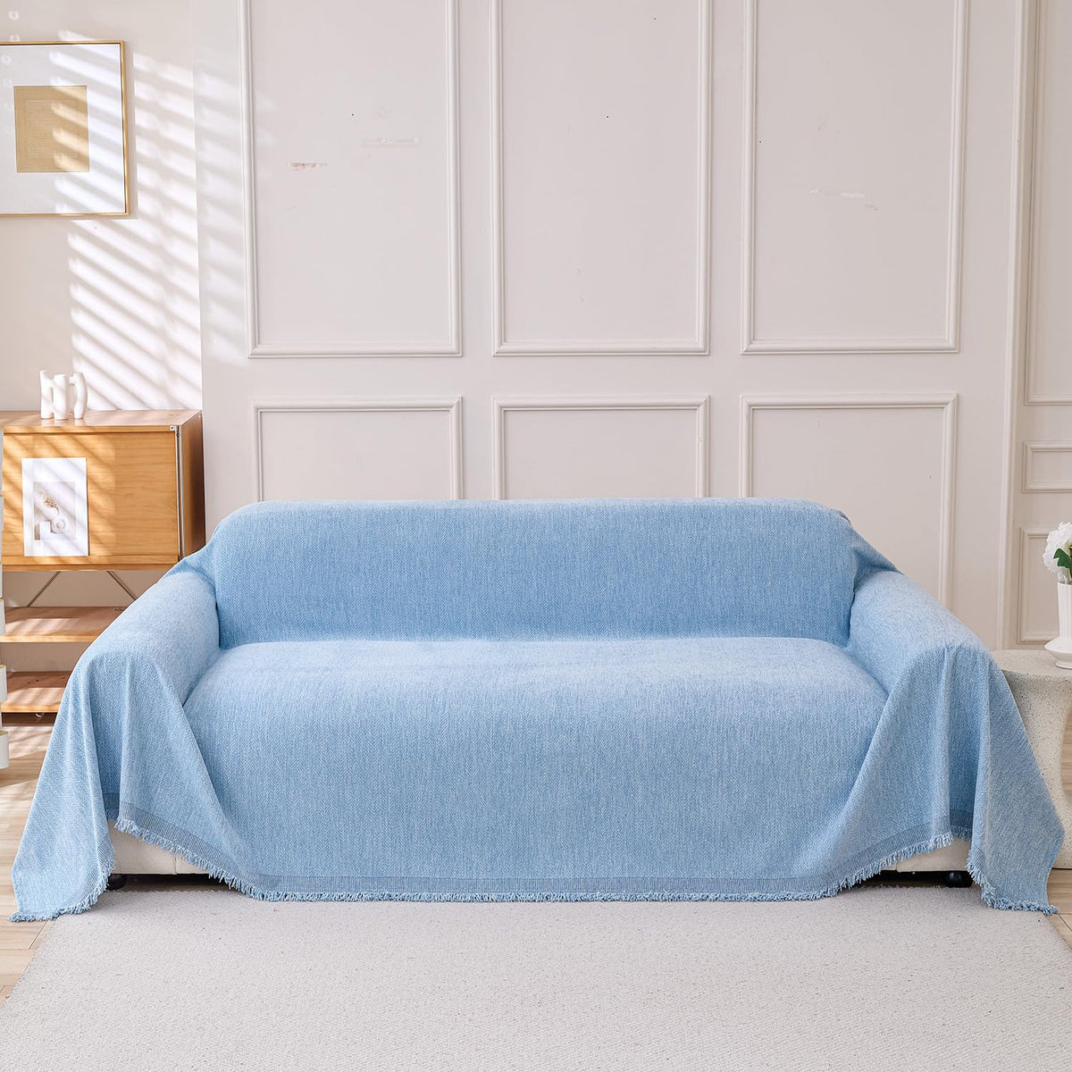 Erke Loveseat Cover Sheet Blanket, Machine Washable Non Slip Chenille Cushion Slipcover for Pets, 2-Seater Love seat Sofa Bed Chair Slip Covers Furniture Decor Protector
