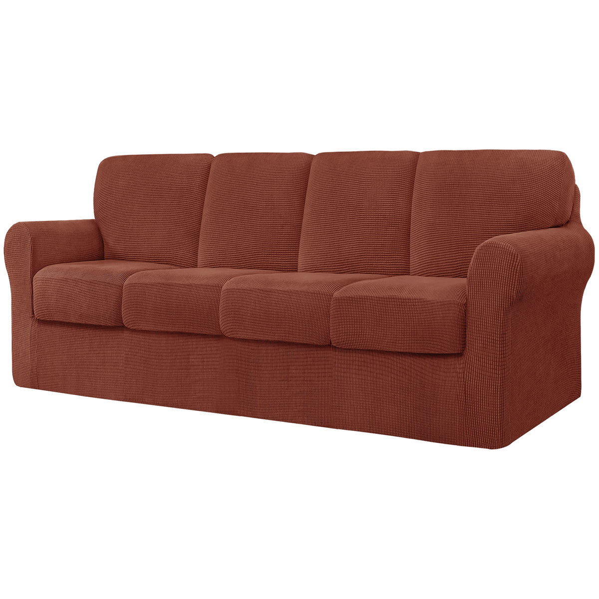 CHUN YI 5 Piece Stretch Couch Covers for Sofa, Loveseat, Grey