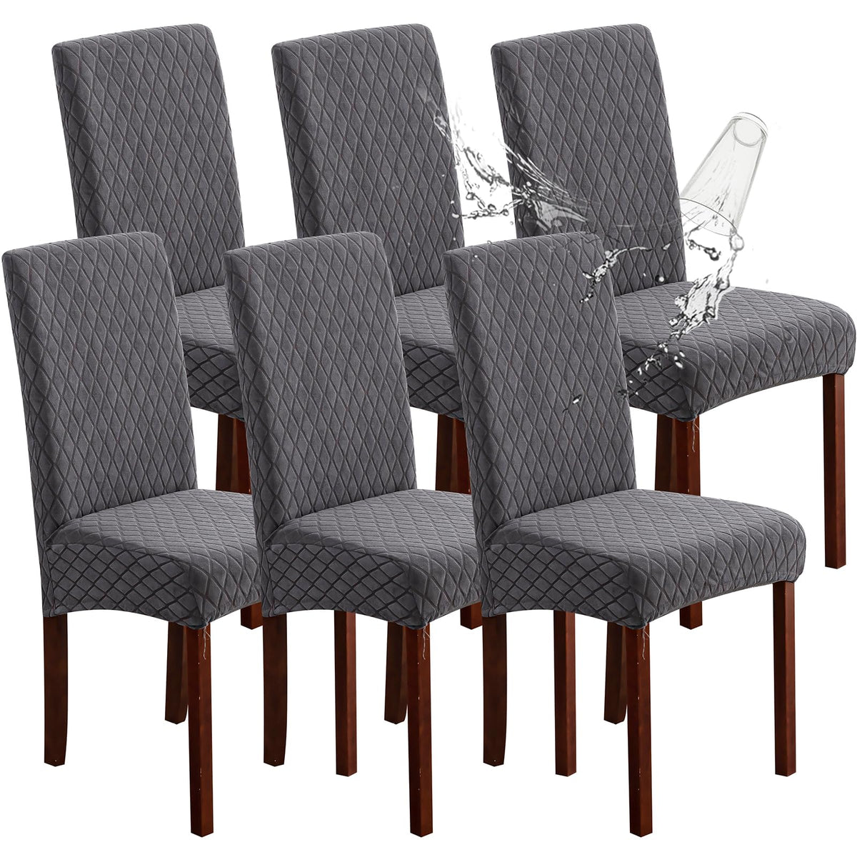 Genina Waterproof Dining Chair Covers Set of 4 Parsons Chair Slipcovers
