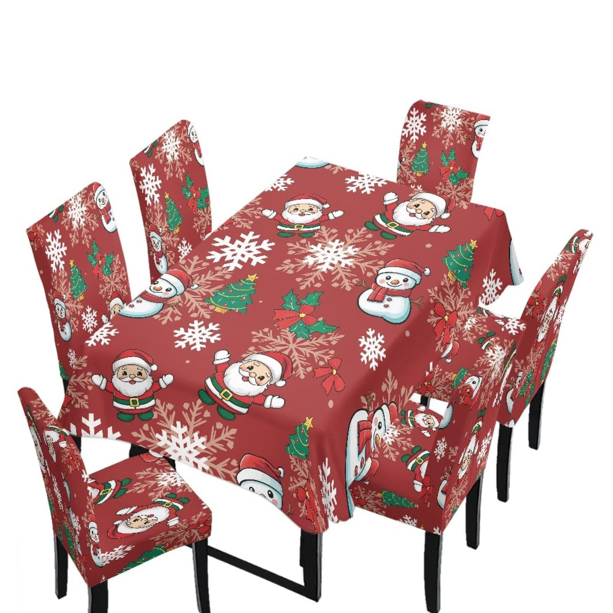Dining Chair Covers and Dining Table Cloth Christmas Decor