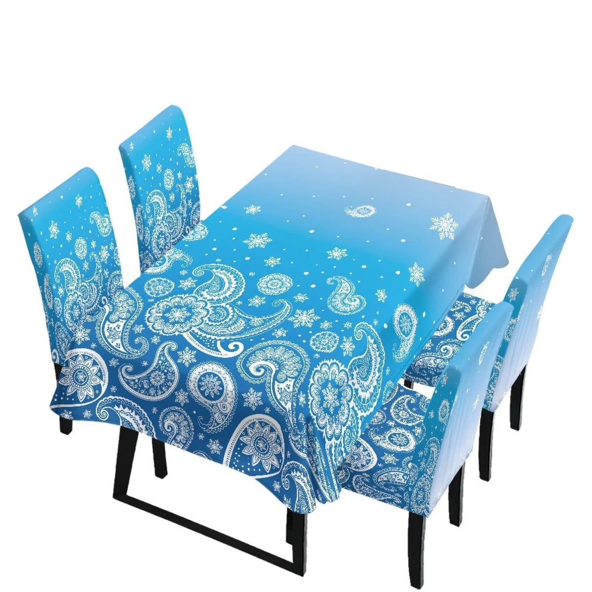 Poinsettia Dining Table & Chair Cover Set for Christmas, Stretch