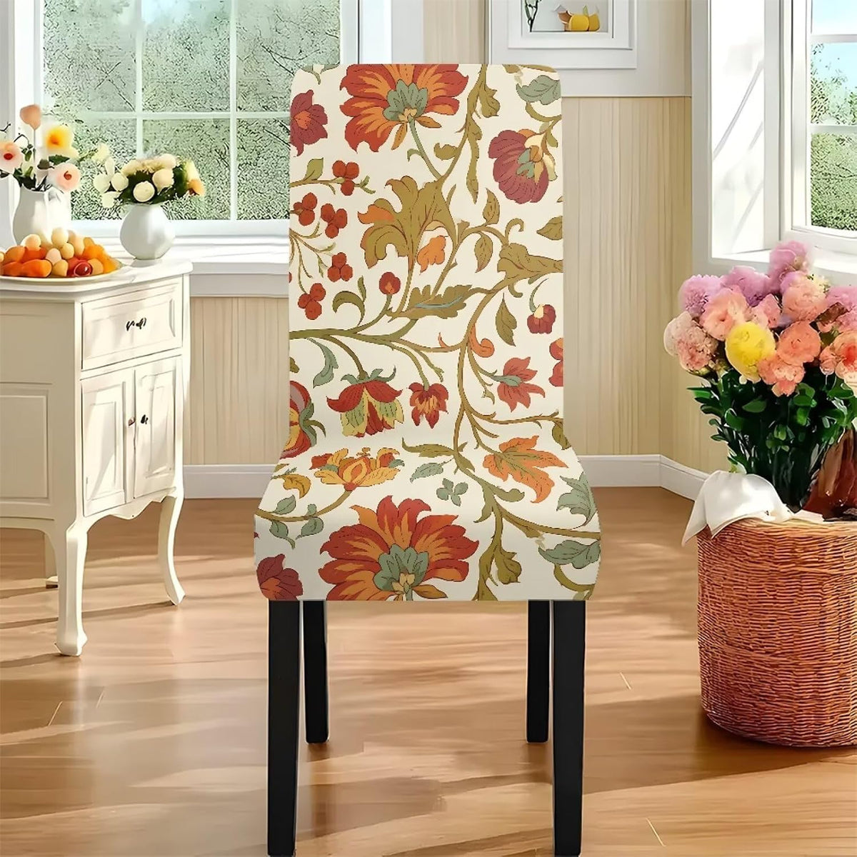 ZDCUSTOM Vintage Table and Chair Covers for Parties Stylish Dining Chairs Cover Washable Cozy Tablecloths Rectangular for Home Party Weeding