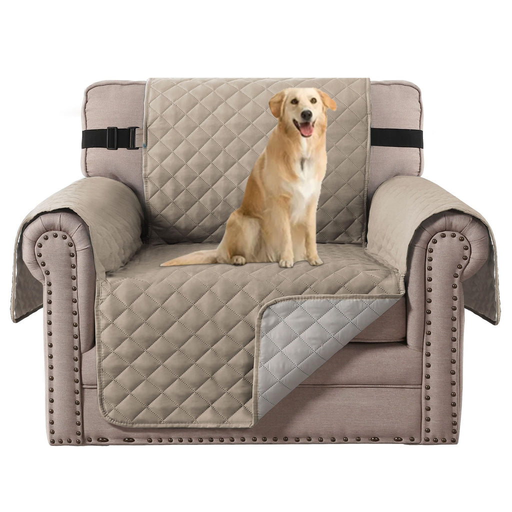 H.VERSAILTEX Reversible Couch Cover for 2 Cushion Couch Water Resistant Loveseat Washable Furniture Cover with Non-Slip Elastic Strap for Dogs, Pets, Kids(Oversized Loveseat, Charcoal Grey)
